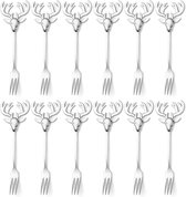 Bisda Gold Dessertvorken 18/10 Roestvrijstalen Kleine Taartvorken 8 Stuks 5.3 inch/13.5 cm Lengte Fruitvorken Tafelvork voor Salade Aperitief