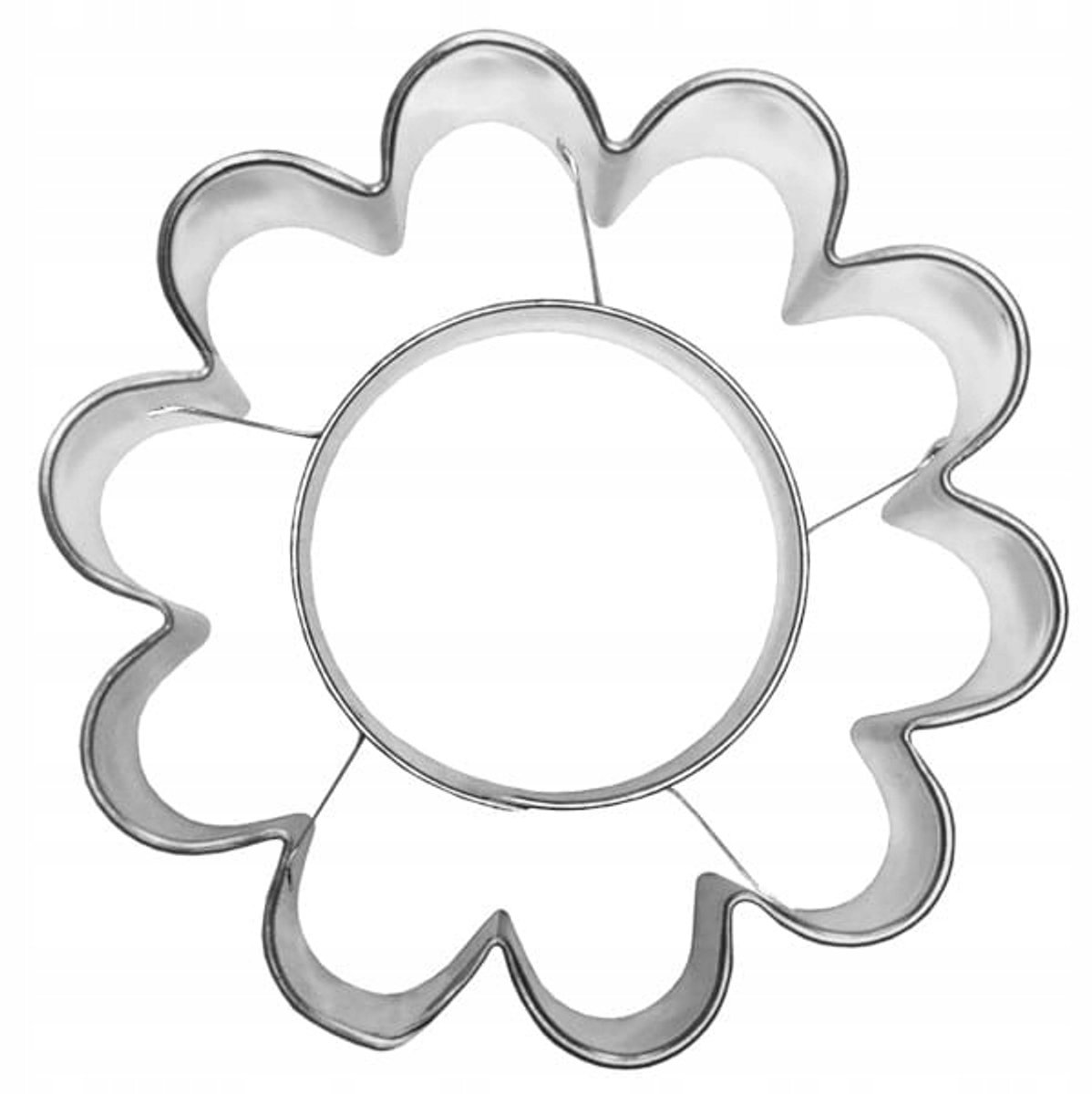 Bloemkoekjesvorm met gat, 12 cm doorsnee, 10 bloemblaadjes