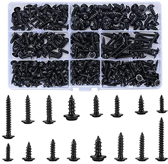 72 Stuks Carrosserieschroeven Set, Assortiment Schroeven, Autoschroeven, Plaatmoeren Schroefmoer Clip Kit, Auto Bevestigingsdoosset, voor Het Bevestigen en Repareren van Auto-Onderdelen
