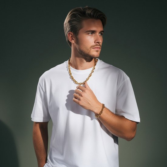 Essentials | Collier à maille forçat couleur or 12 mm