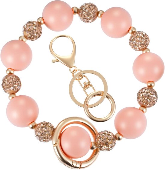 TIESOME Silikon Perlen Armband Schlüsselanhänger, mit 4