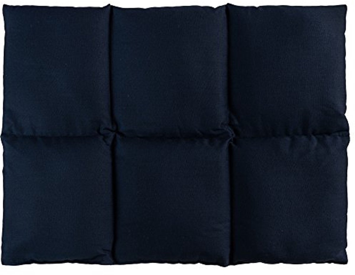 Warmtekussen voor magnetron en oven, 40 x 30 cm, donkerblauw, 6-kamer, ideaal voor rug, buik en voeten