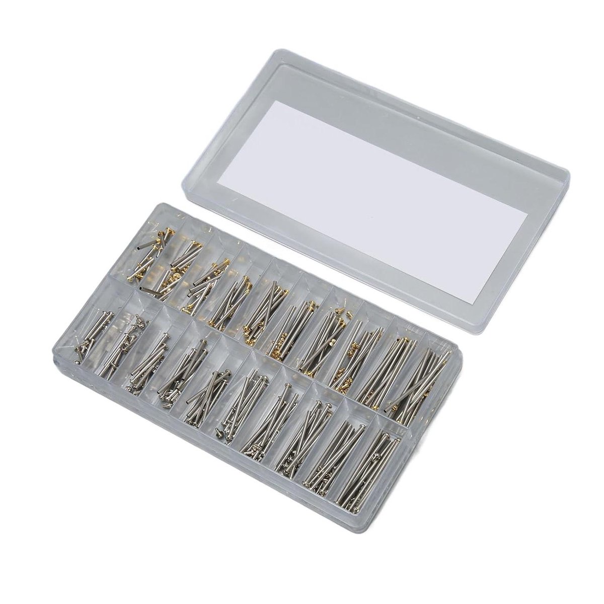 Allecto Plus - Horloge schroefbuis set in zilver en goud - 200 stuks - 10 maten - Universeel horlogeband reparatie gereedschap.