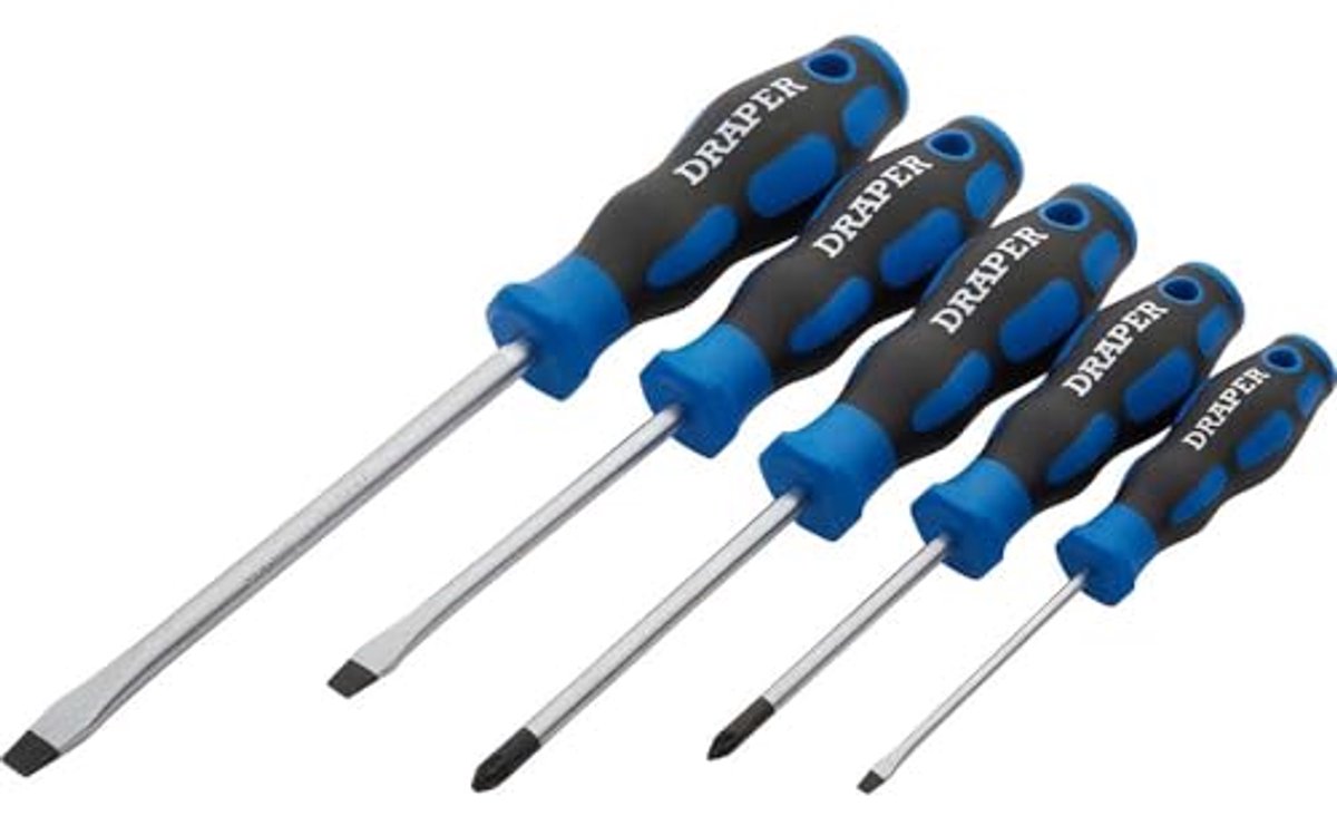 5-delige Schroevendraaierset met Softgrip Handgrepen
