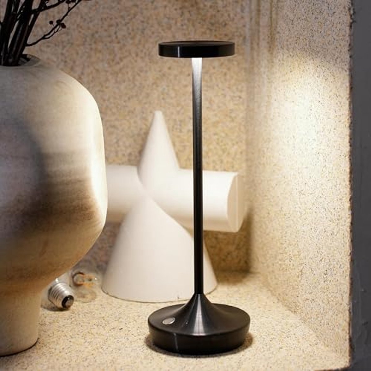 Draadloze Oplaadbare LED Tafellamp - 2 Stuks, Waterdichte Bureaulampen met Touch Dimfunctie en 3 Kleuren voor Buiten en Thuis — cadeau in Wonen & Interieur - foto 6