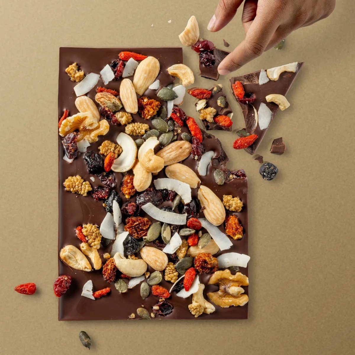 Coco & Sebas Plak Pure Chocolade Noten Bessen