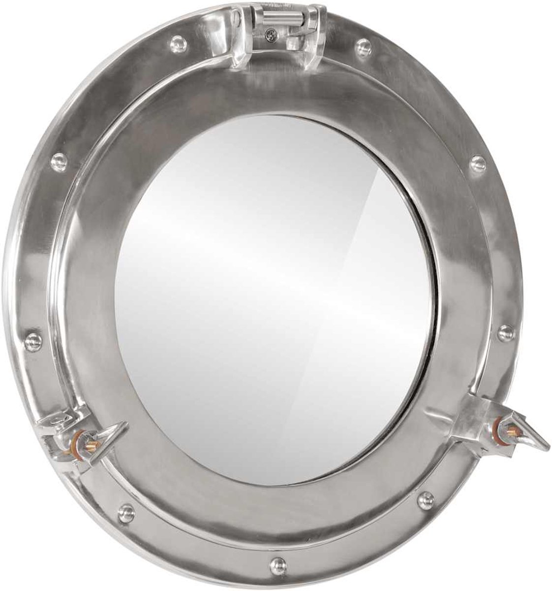 vidaXL - Wandspiegel - patrijspoort - Ø38 - cm aluminium - en - glas