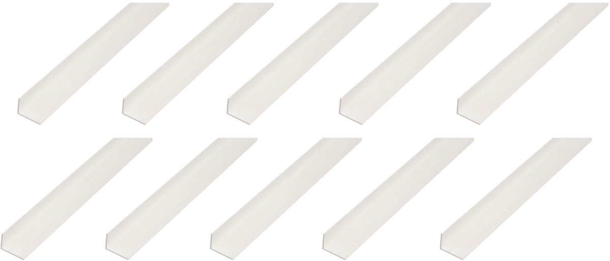 Alberts 10 x hoekprofiel, PVC, weiß, 30 x 20 x 1 mm, lengte 2 m