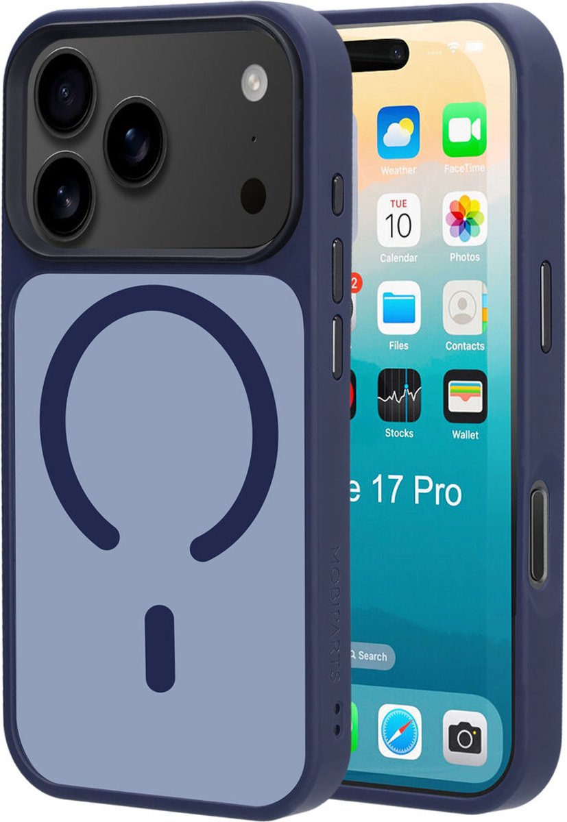 Mobiparts hoesje geschikt voor Apple iPhone 17 Pro - Hardcover - MagSafe - Blauw