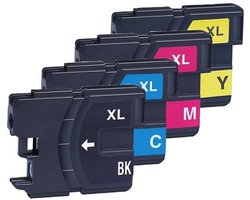 LC-1100 XL Zwart + Alle Kleuren Set - Huismerk inktcartridge compatible met Brother DCP J125 \ DCP J140W \ DCP J315W \ DCP J515W \ MFC J220 \ MFC J265W \ MFC J410 \ MFC J415W
