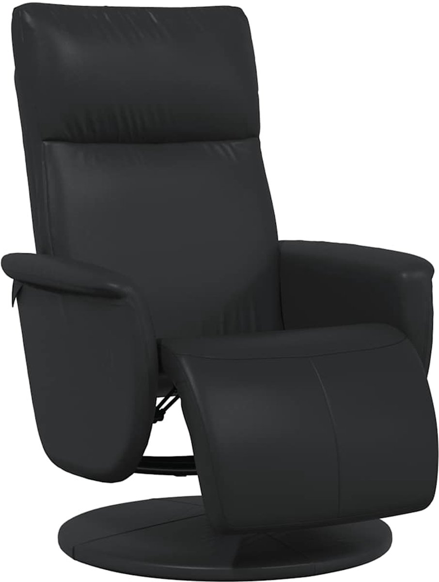 vidaXL Fauteuil - verstelbaar - met - voetensteun - kunstleer - zwart