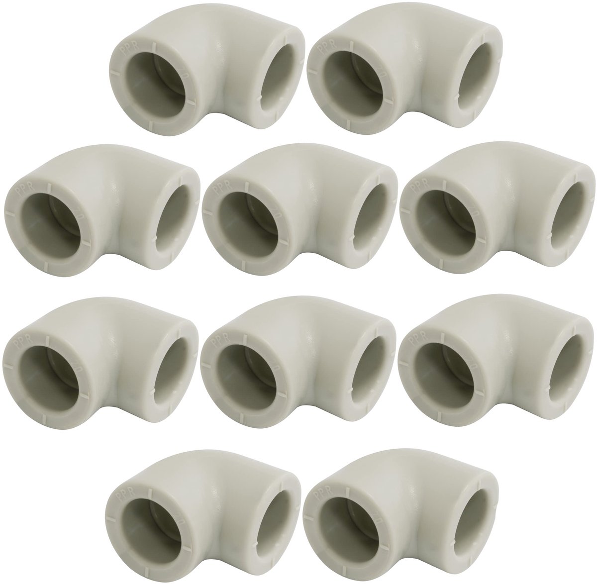 C66863 - Set van 10 hoekstukken 90Â° vrouw-vrouw - PPR/polypropyleen/Ã˜20mm PN25 voor solderen