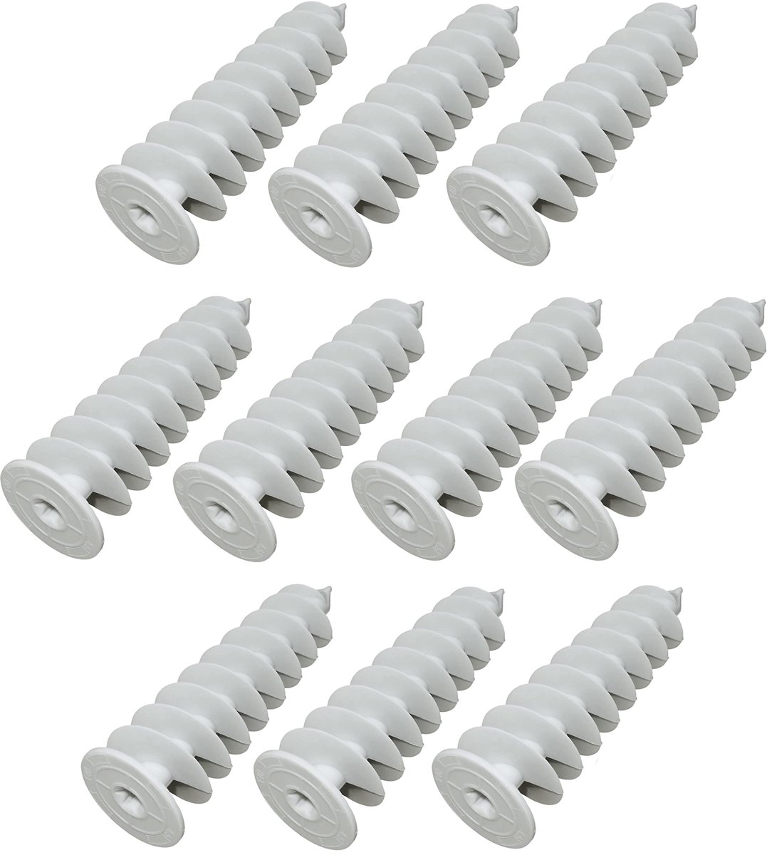 C57880 - Set van 10 spiral dowels Ã˜ 8 x 85 mm - Voor bevestiging in isolatieplaten van polystyreen - Voor schroeven 4 - 4.5 mm - Hoofddiameter 25 mm