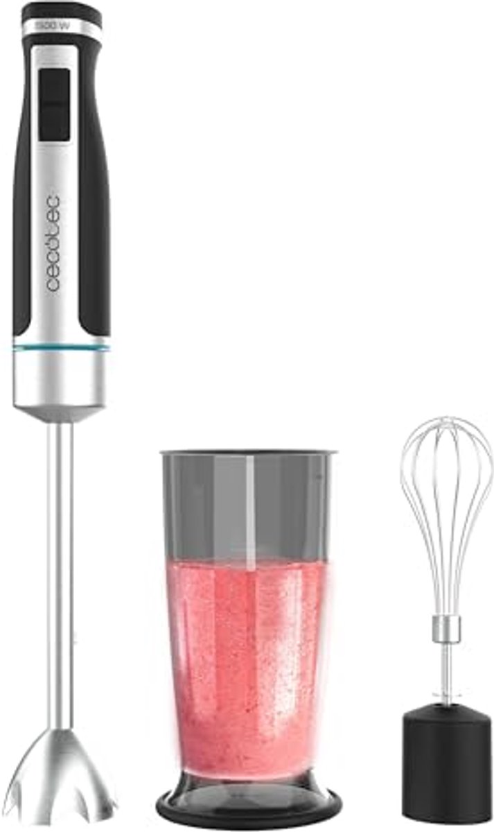 Handmixer met 1500W Vermogen, Extra Lange Splash Guard, 21 Snelheden en Turbo-functie