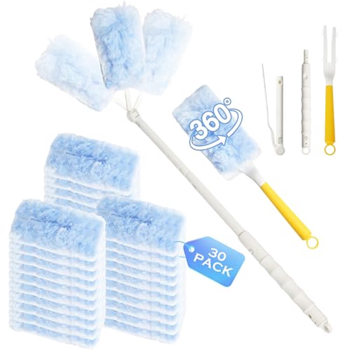 Stofmagneet Vullingspakket 32 Stuks - 360° Rotatie - Microfiber voor Dierhaar en Allergenen