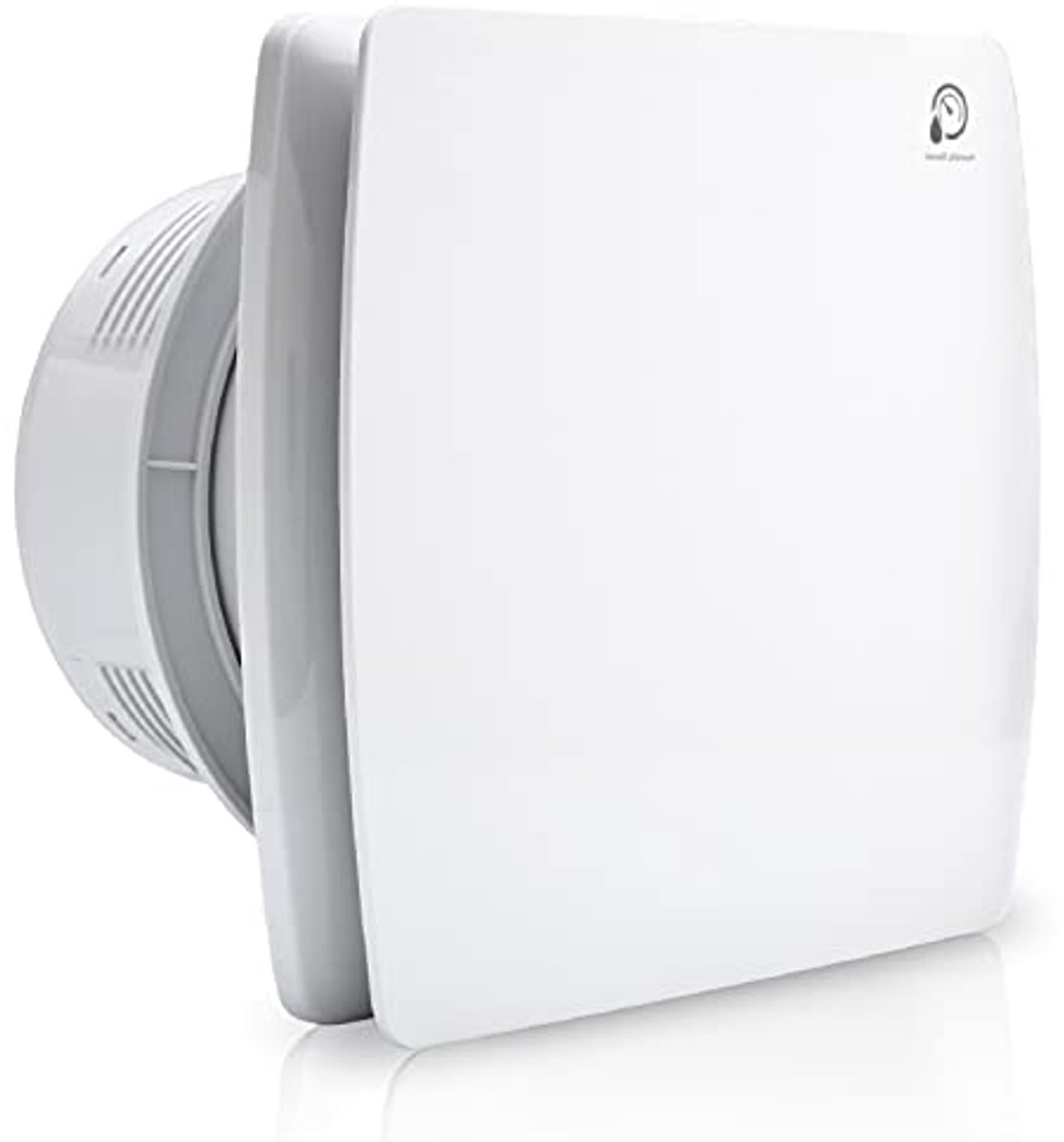 Badkamerventilator 100 mm met vochtsensor en terugslagventiel - Stille afvoerventilator voor badkamer, keuken en meer