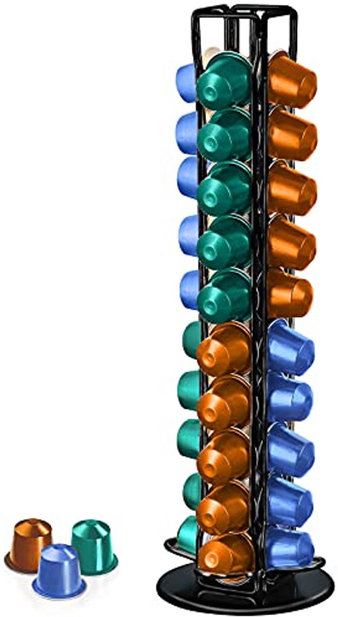 Koffie Capsule Rack voor 40 Capsules - 360 Graden Rotatie met Anti-Scratch Pad