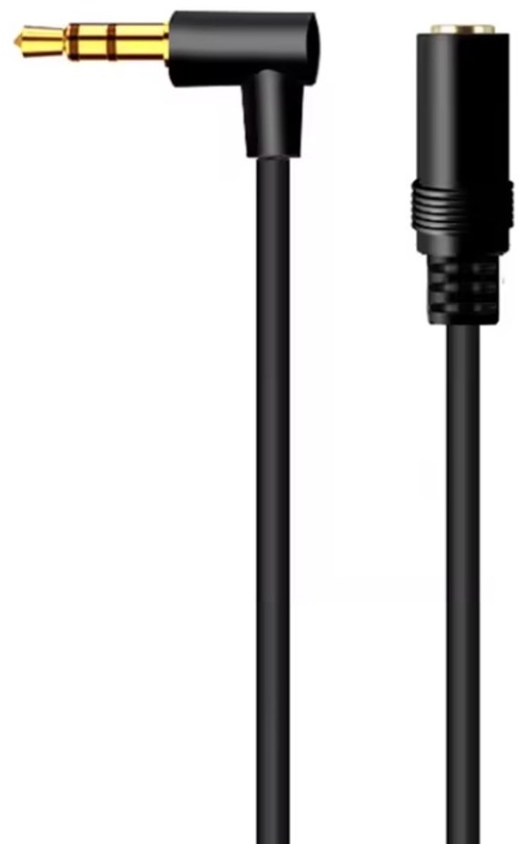 Image of 3,5mm Jack verlengkabel | haaks-recht | stereo | verguld | 1 meter