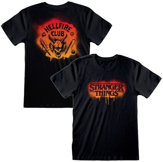 T-shirt homme Stranger Things Spray Paint Hellfire - noir - M