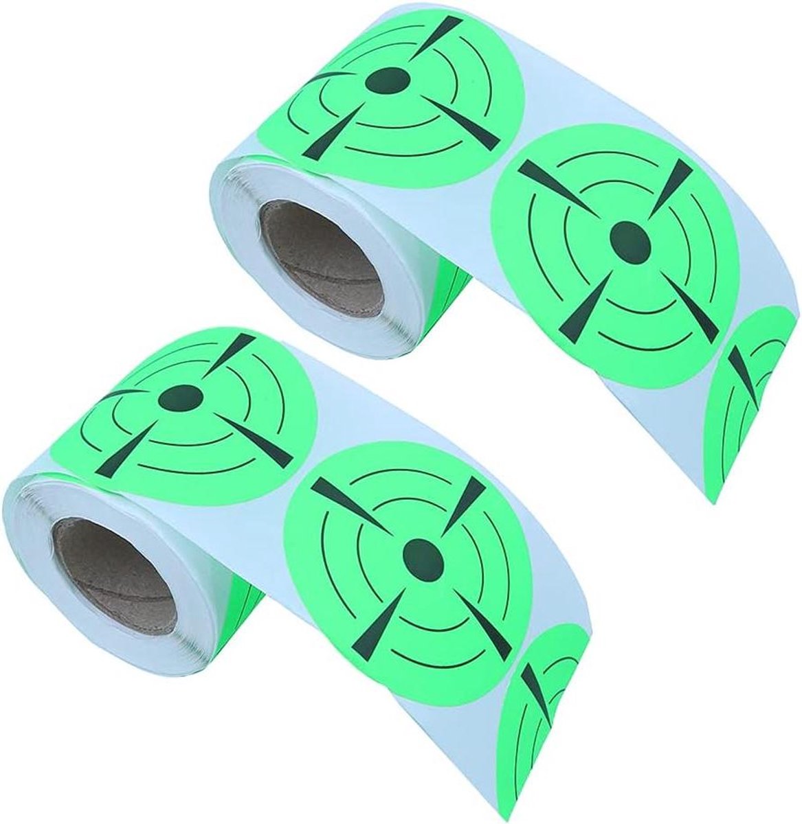 Allecto plus - Ronde Zelfklevende Doel Pasters voor Schietsport in Fluorescerend Groen 200 Stuks