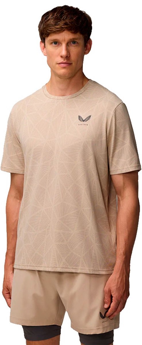 Castore Flow Engineered Knit T-shirt Met Korte Mouwen Beige XL Man