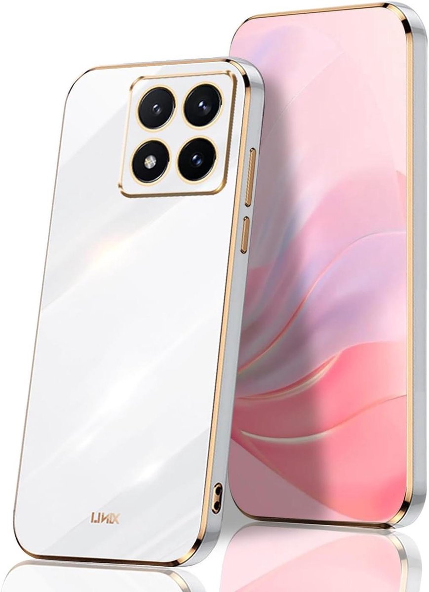 Allecto plus - Ultradun Schokbestendig TPU Hoesje voor Xiaomi 14T Wit met Luxe Design