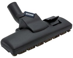 SQOON® Combi zuigmond 32 mm met natuurhaar - Geschikt voor o.a. Electrolux, Nilfisk, Numatic - Met 2 wielen - 1 stuk