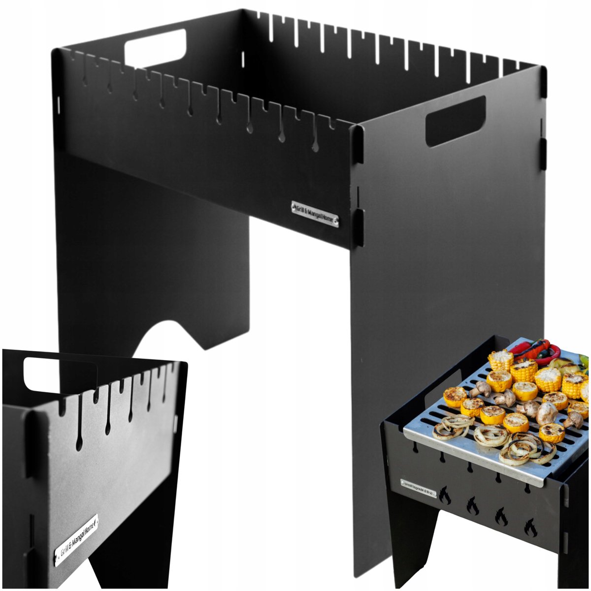 Mangal Koolgrill opvouwbaar 10 spiesjes, 2.5mm staal, met etui