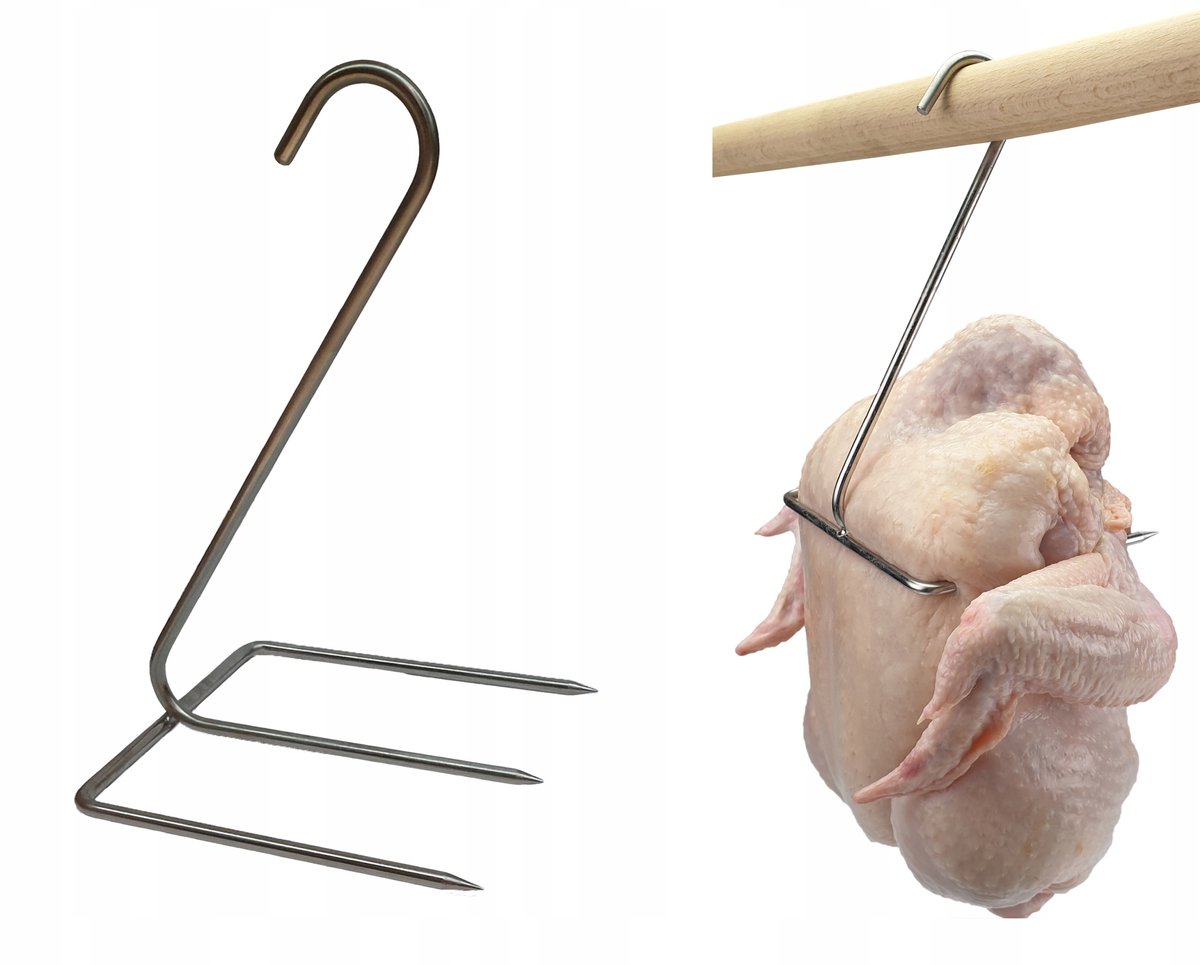 Sterke roestvrijstalen rookhaak voor gevogelte en vlees - capaciteit 5 kg