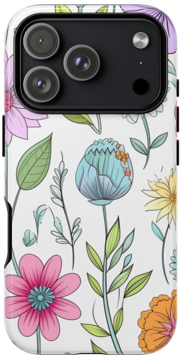 Kleurrijk Bloemenpatroon – Telefoonhoesje Geschikt voor iPhone 17 Pro