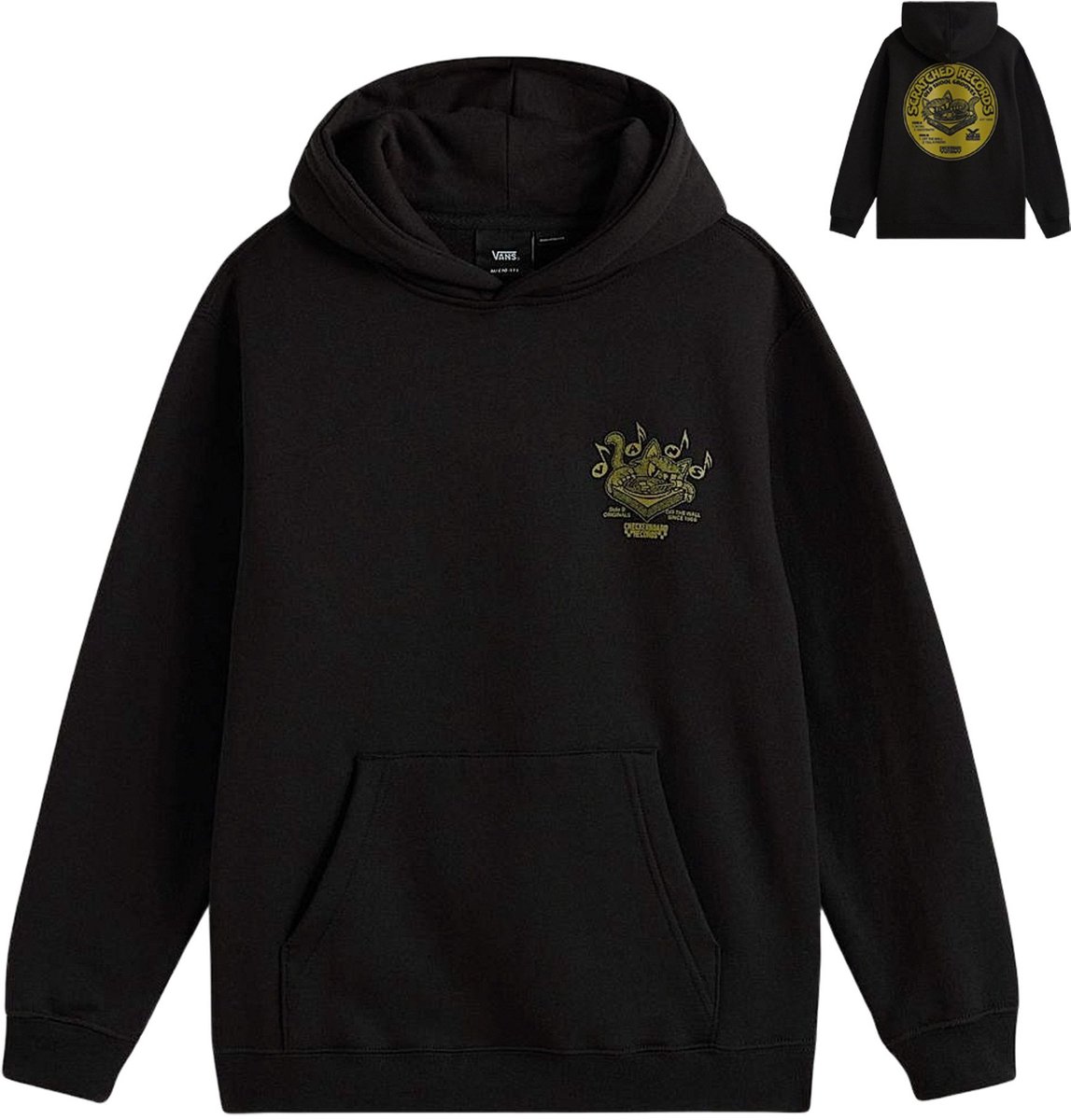 Vans Scratched Records Hoodie Junior Zwart