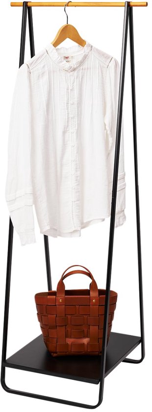 Home Deco Factory Kapstok - zwart - metaal - 61 x 30 x 170 cm - Leen Bakker