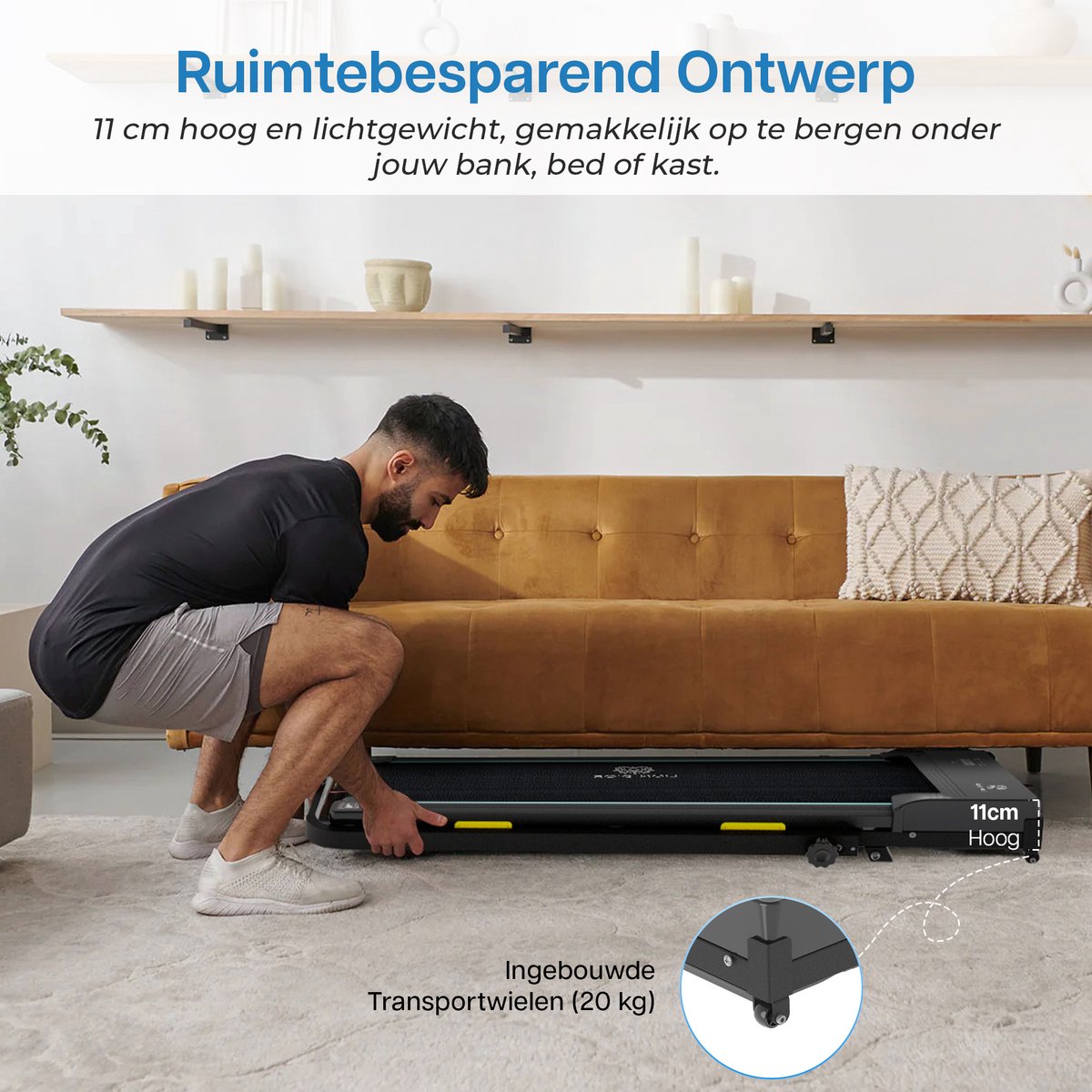 Afbeelding 2 van Lion D'or - Loopband - Loopband Inklapbaar - 1-12 km/h - Met Afstandsbediening - Met Speaker & App - Treadmill - Sport - Wandelen - Hardlopen - LCD Display -