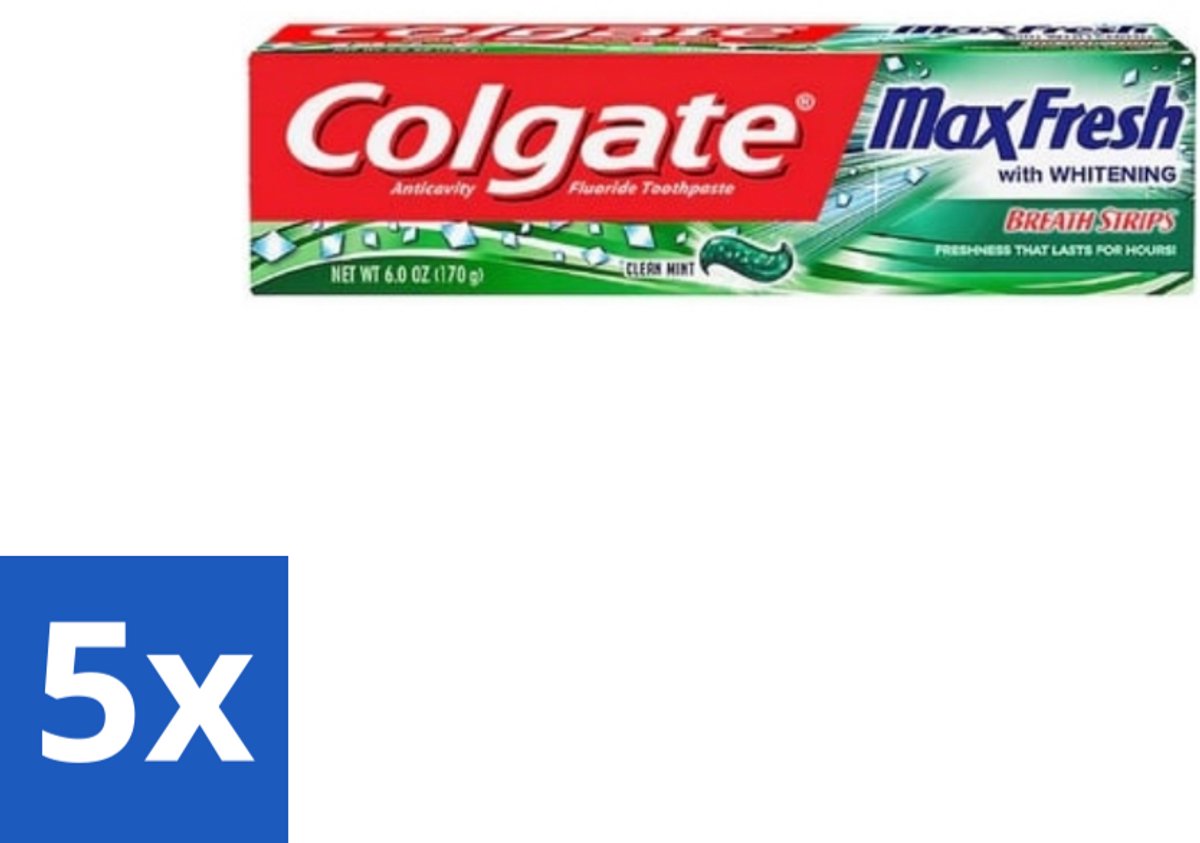 5 x Colgate Tandpasta Maxfresh Cleanmint 100 ml - Tandpasta - Tanden Reinigen - Tanden Witter Maken - Tandbederf Bestrijden - Tandsteen Verwijderen