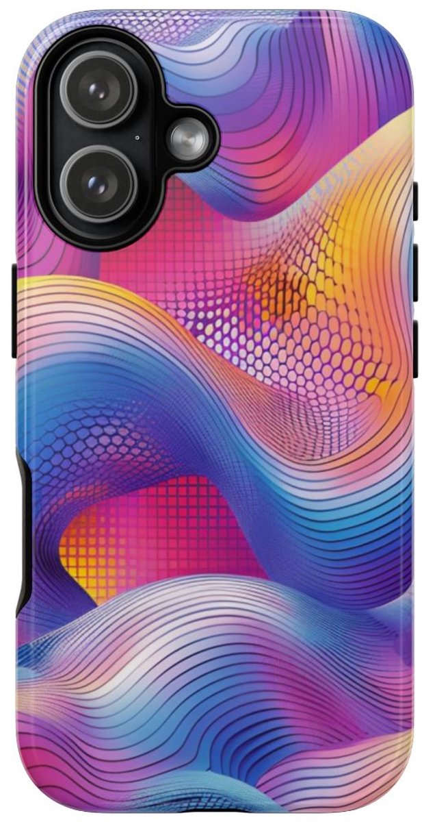 Kleurrijk Abstract Golvend Patroon – Telefoonhoesje Geschikt voor iPhone 17