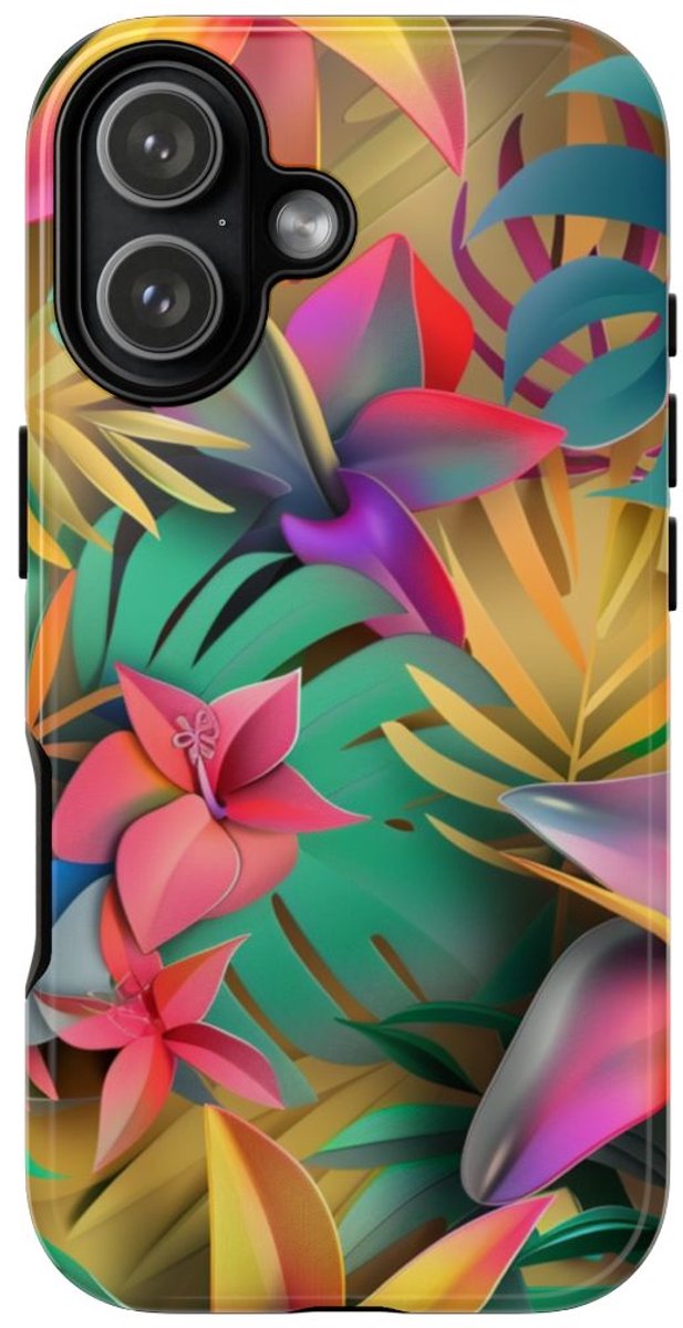 Levendig Tropisch Bloemenpatroon – Telefoonhoesje Geschikt voor iPhone 17