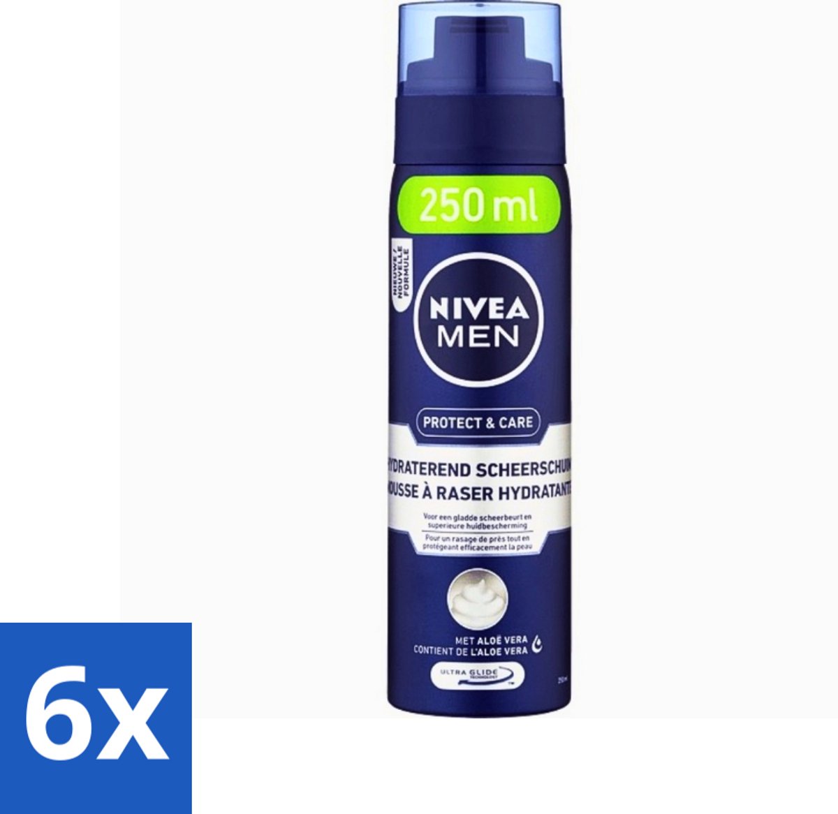 6 x Nivea - Scheerschuim Men - Original - Beschermend - 250 ml - Scheerschuim Mannen - Scheerschuim - Huidbescherming - Scheren - Scheren Met Schuim