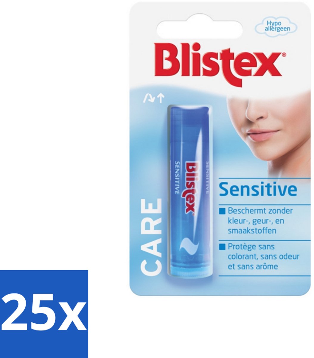 25 x Blistex - Lippenbalsem - Zonder Kleur, Geur & Smaakstoffen - Lippenbalsem - Gevoelige Lippen - Geurloos - Smaakloos - Uitdroging