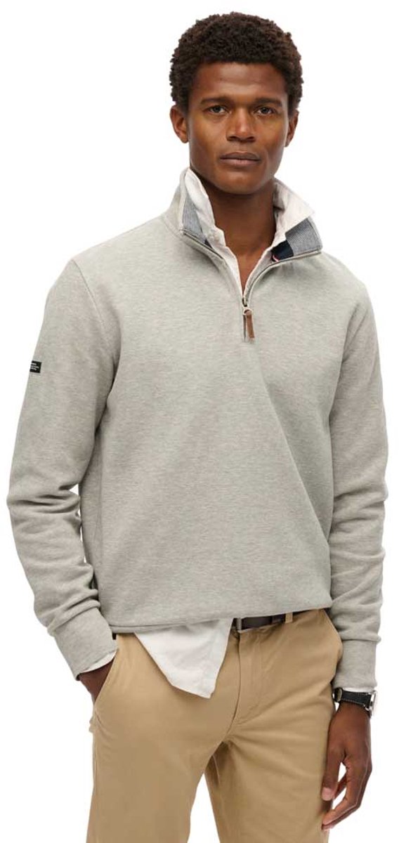 Superdry Core piqué sweatshirt met halve rits Heren Truien Groen