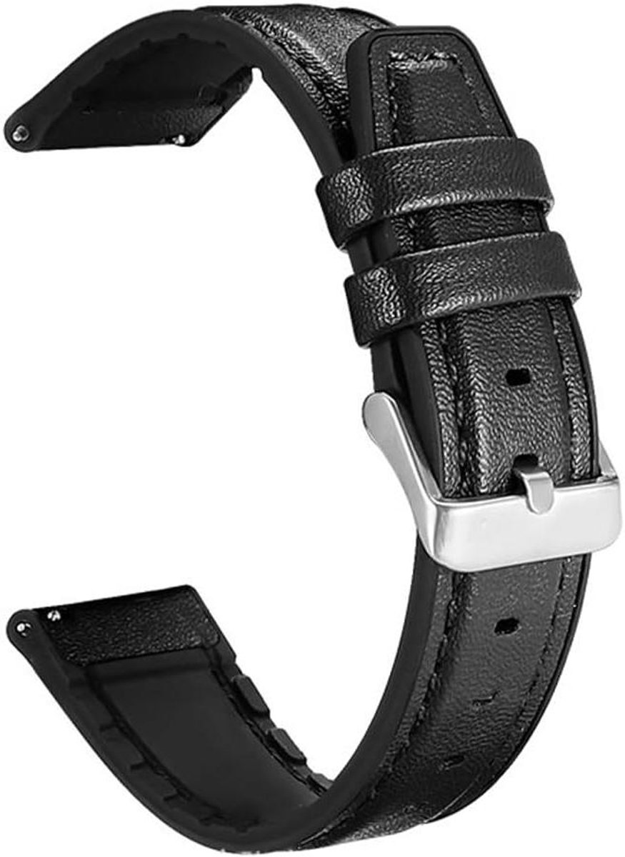 Allecto Plus - Leren horlogebandje voor dames en heren, elegant design, zwart