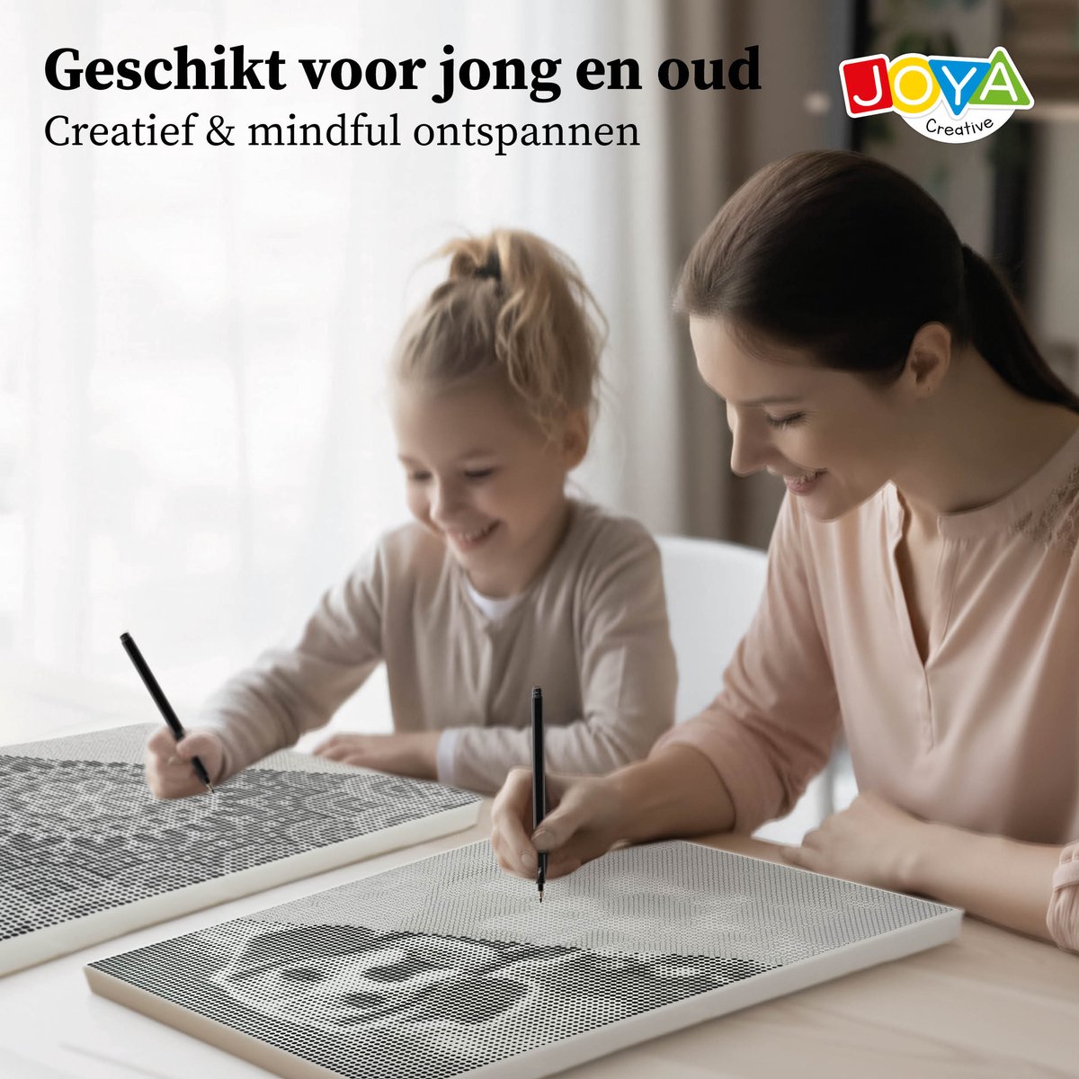 Dot Painting Stippelschilderij - Thema Mandala - Canvas 40x30cm - Inclusief 3 Zwarte Fineliners - Creatief Tekenen voor Volwassenen - Joya Creative — afbeelding 8