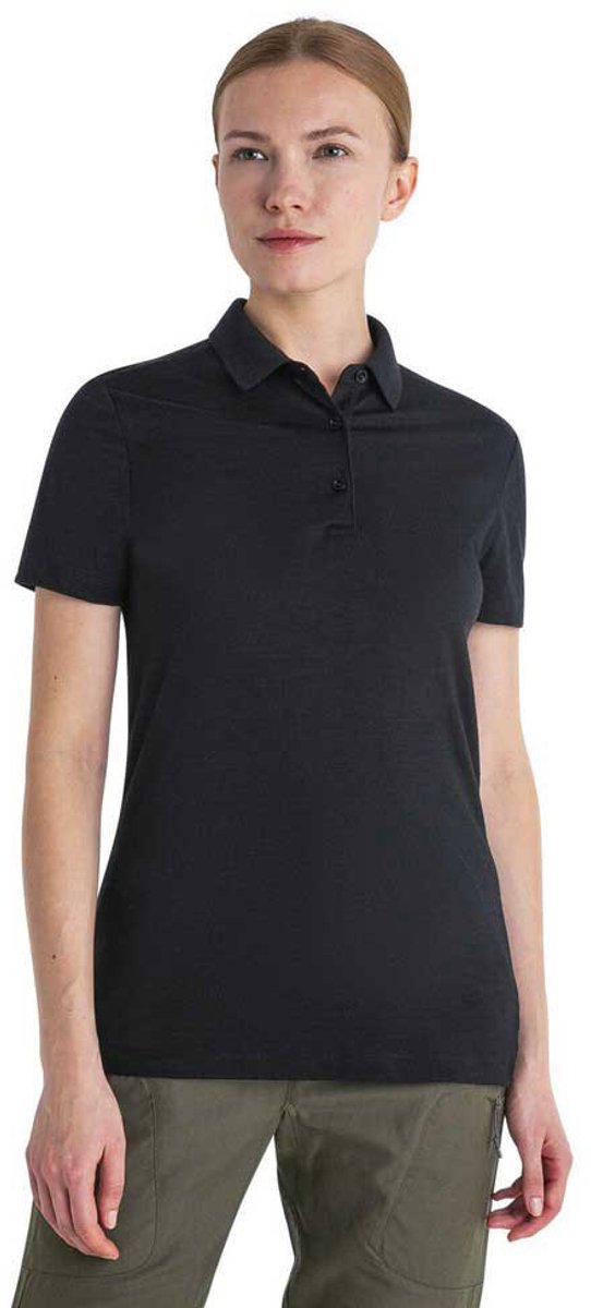 Icebreaker Merino 150 Tech Lite Iii Korte Mouw Poloshirt Zwart L Vrouw