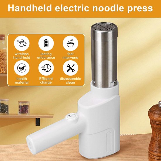 Allecto plus - Elektrische Draagbare Pastamachine met Accu - Roestvrijstaal - Pasta Maker met 5 Vormstukken - Keuken & Buiten - Automatisch van Allecto Plus — afbeelding 2