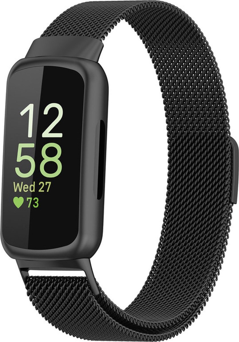 Jumada's - Milanees bandje - geschikt voor Fitbit Inspire 3 - zwart