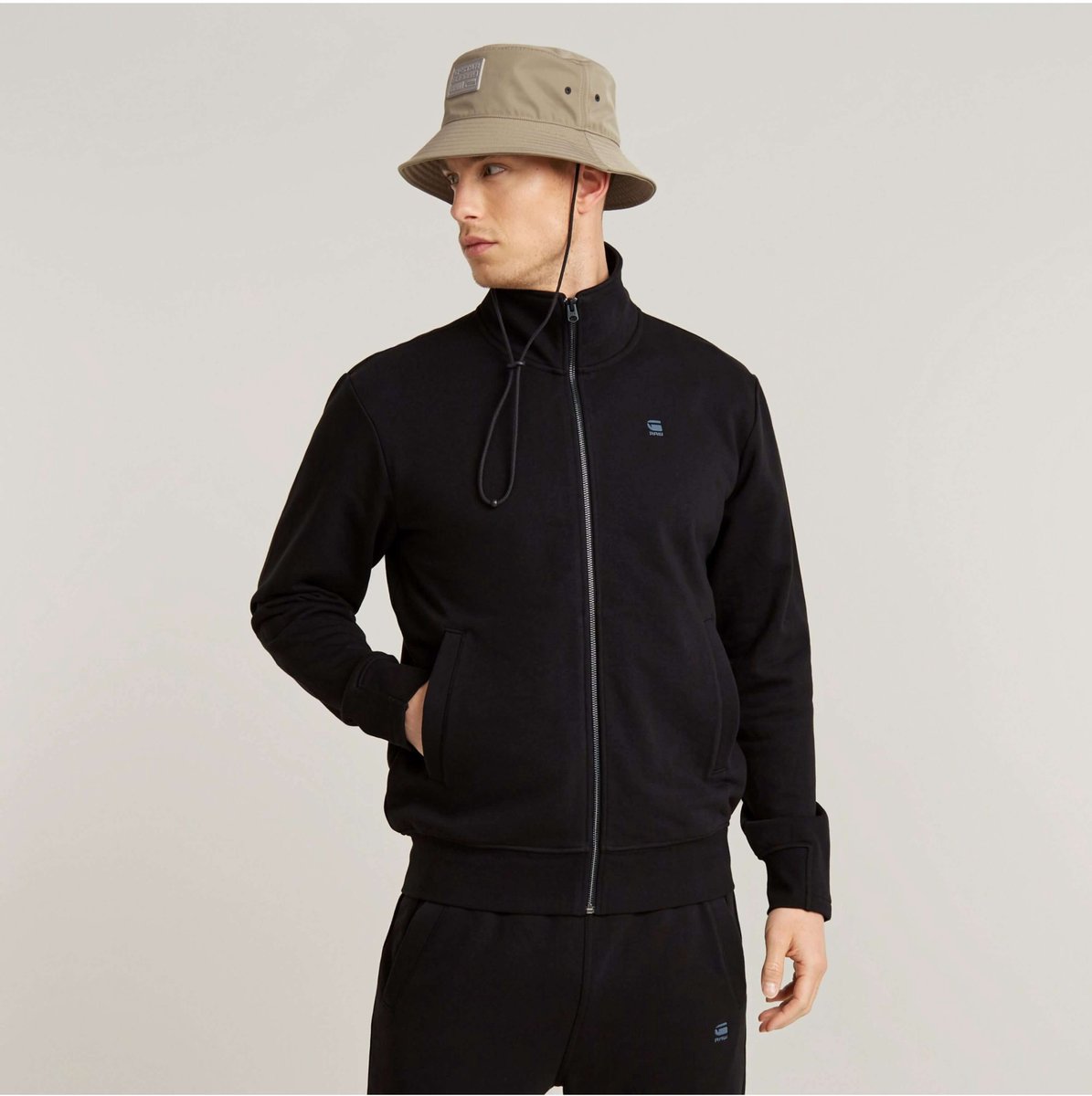 G-STAR Nifous zip thru sw Heren Trui dk Zwart