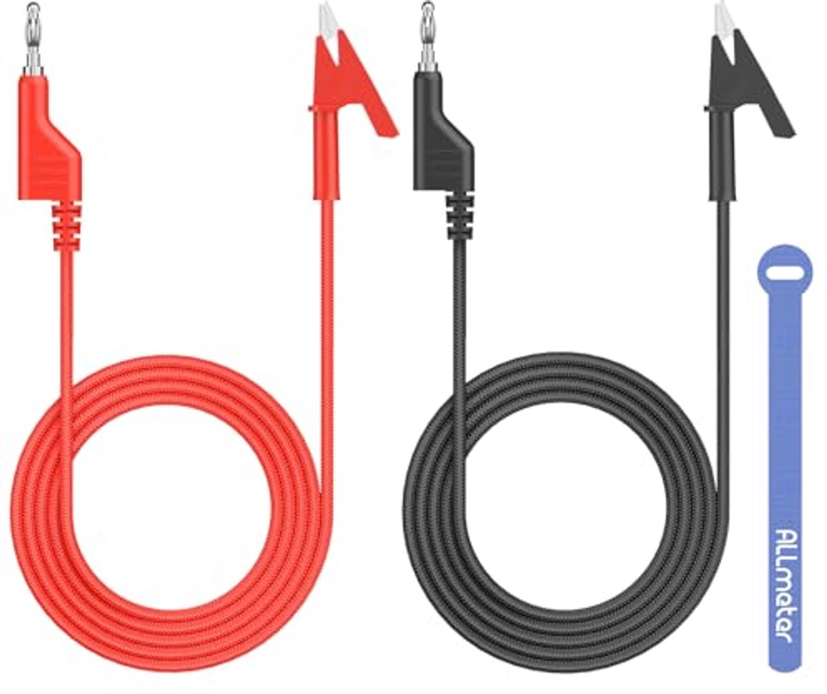 Testkabel met banaanstekker en krokodillenklem – 100 cm, 15 A/1000 V – Ideaal voor Laboratoria en Elektrische Tests