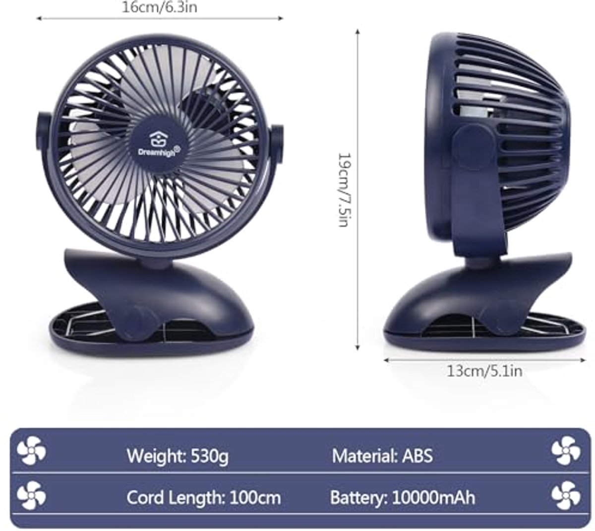 Mini USB Desk Fan - Stille Tafel Ventilator voor Thuis en Kantoor thumbnail 2