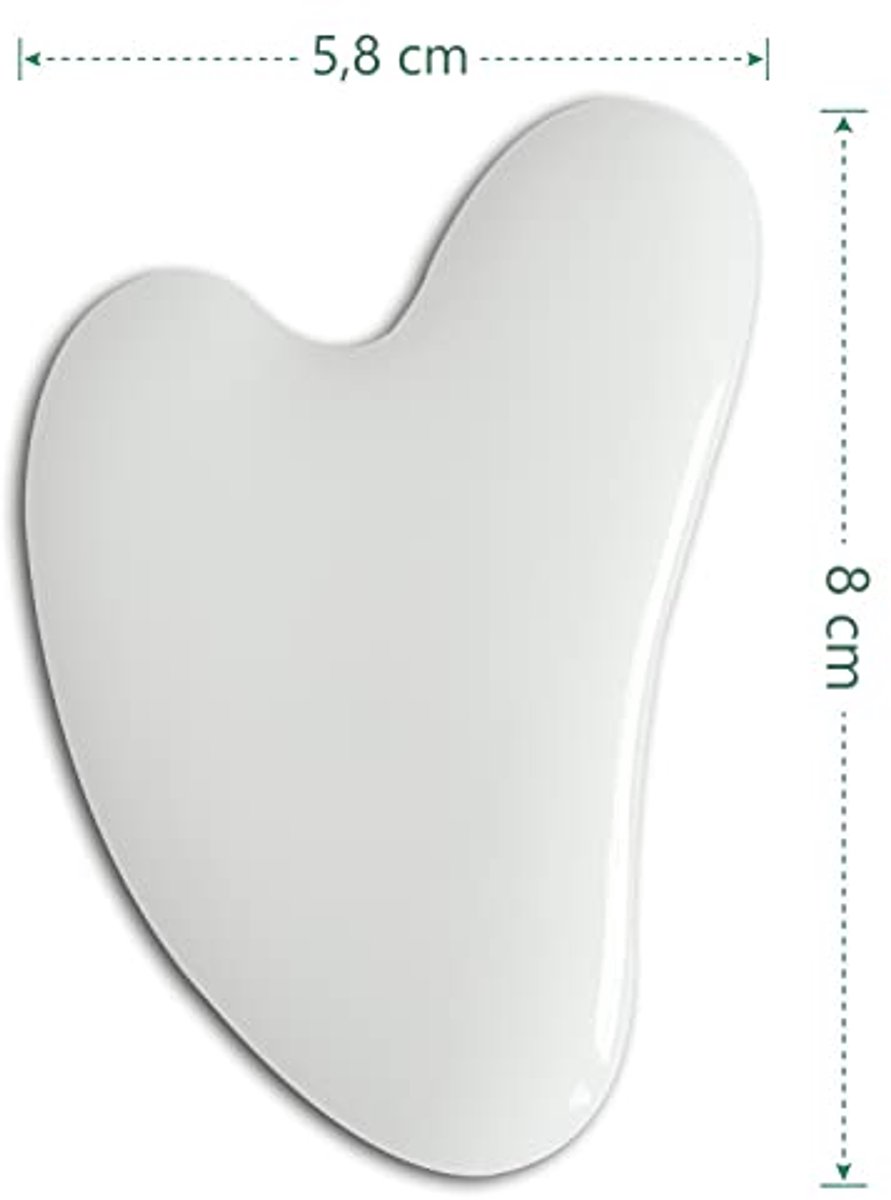 Gua Sha Hartvormige Jade Steen - Natuurlijke Massage voor Gezicht, Ogen, Nek en Lichaam
