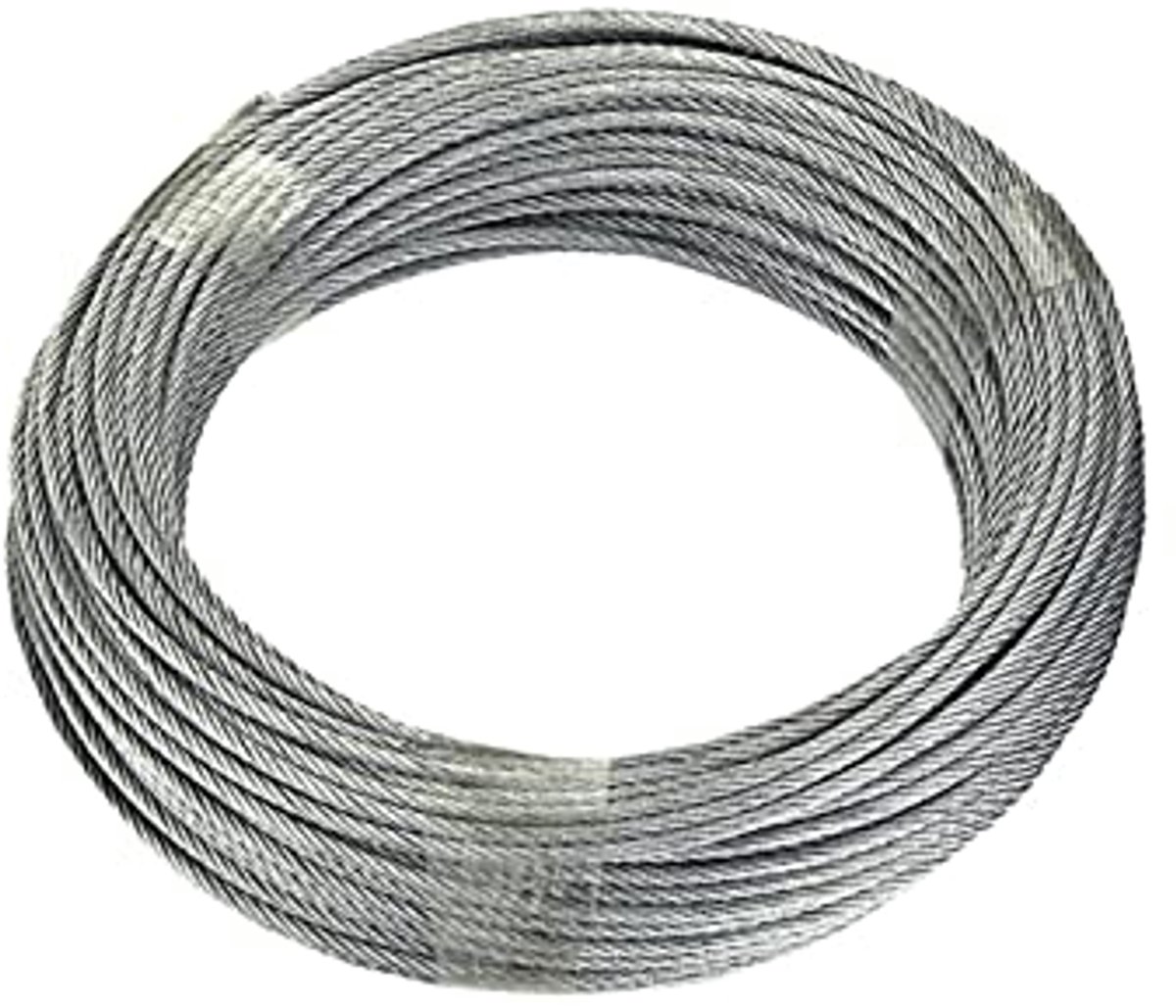 Staal kabel met textielvezelkern 30 m x 2 mm verzinkt