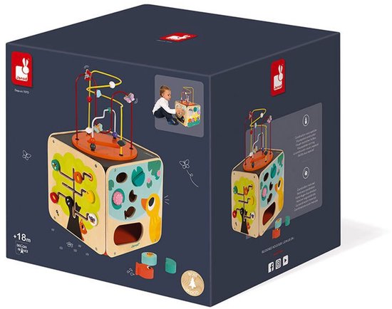 Janod Looping - Houten Activiteitenkubus - Met Veel Activiteiten Om De Zintuigen Te Prikkelen En Geschikt Voor Uren Speelplezier! - Geschikt Vanaf 18 Maanden van Janod — afbeelding 4
